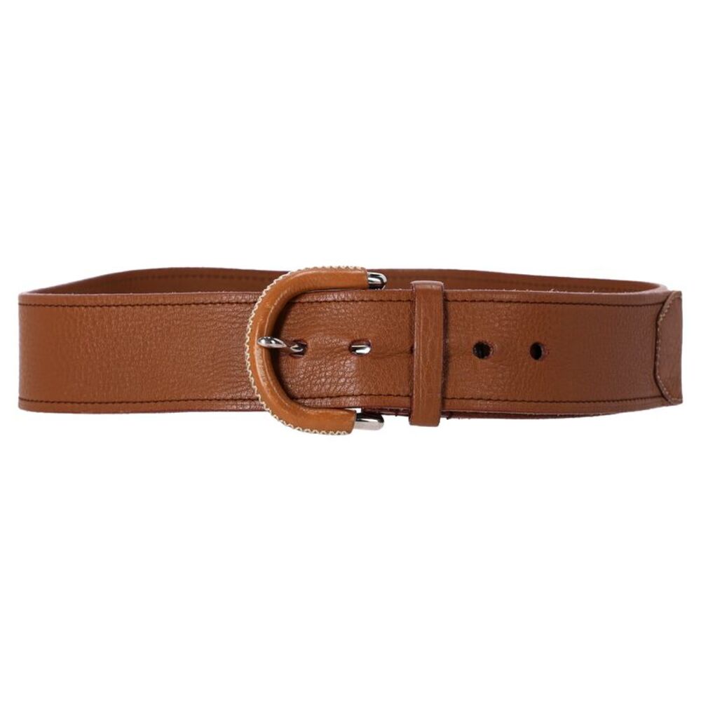 Prada Grained Belt in Brown Leather